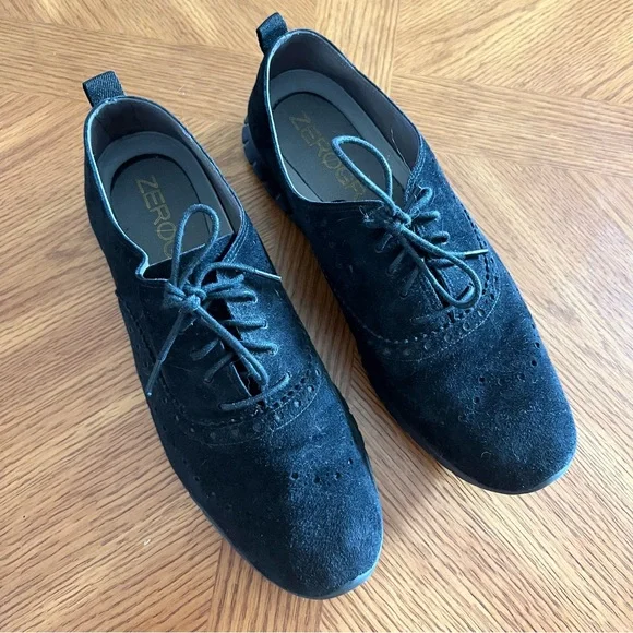Cole Haan | Zerogrand Black Suede Wingtip Oxford Sneaker Women’s 10 - Picture 2 of 10